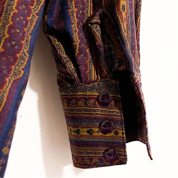 Vintage Women’s Wool Sportsworks 60s/70s Paisley Tie Collar Blouse US Size 4 - Picture 3 of 4